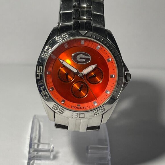 Georgia Bulldogs NCAA Stainless-Steel Chronograph Men's Watch by Fossil NEW - Picture 8 of 9